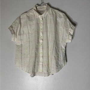 Madewell Hilltop Shirt Neon Windowpane Short Sleeve Collar Burton‎ Down Small